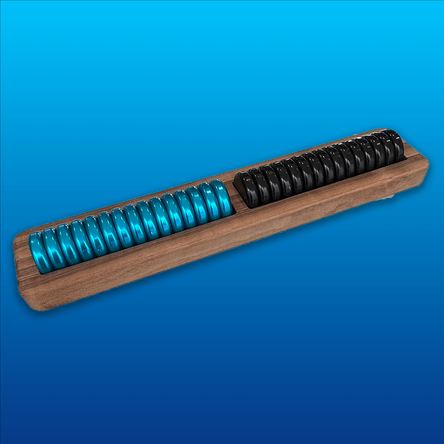 Fichas de Backgammon set de 30 azul negro- Divertoys