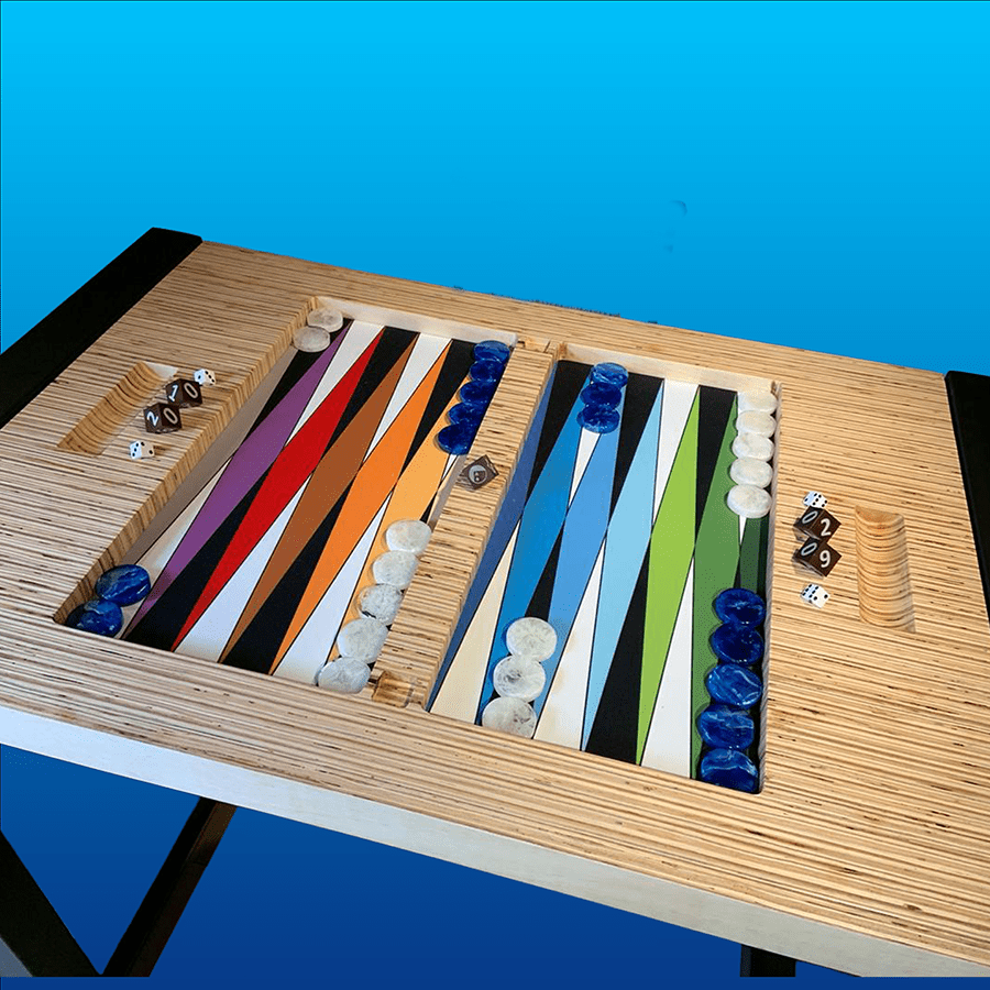 Mesa de Backgammon fabricada en Okumediagonal - Divertoys