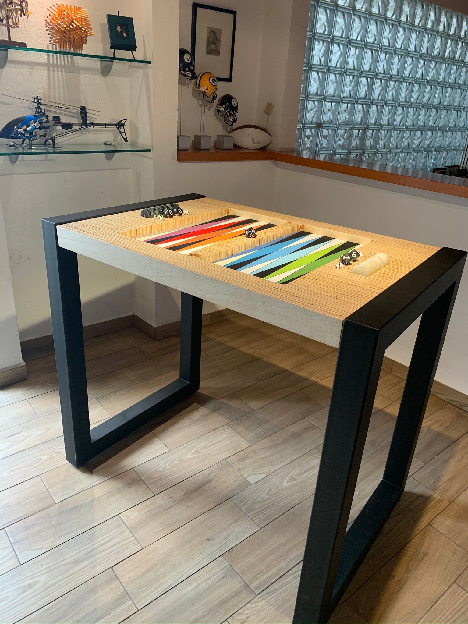 Mesa de Backgammon fabricada en Okume alta- Divertoys
