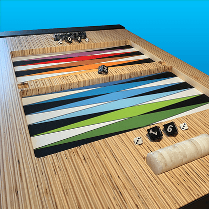 Mesa de Backgammon fabricada en Okume diagonal2- Divertoys