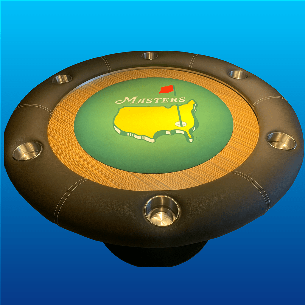 Mesa de Juegos Redonda para 6 Jugadores cafe con centro personalizado. - Divertoys