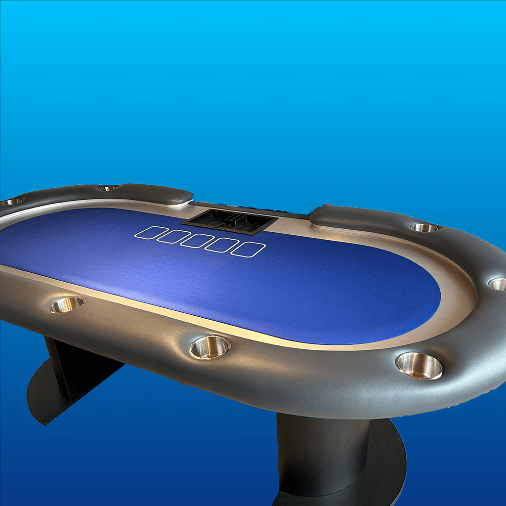 Mesa de Poker 8 a 10 jugadores azul dealer- Divertoys